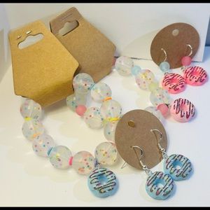 Donut bestie bracelet and earrings set!